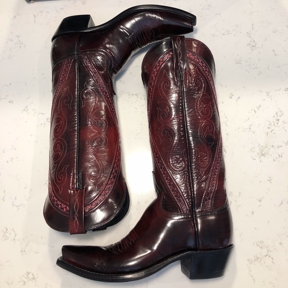 Lucchese Shoes - Lucchese Darlene Black Cherry Boot